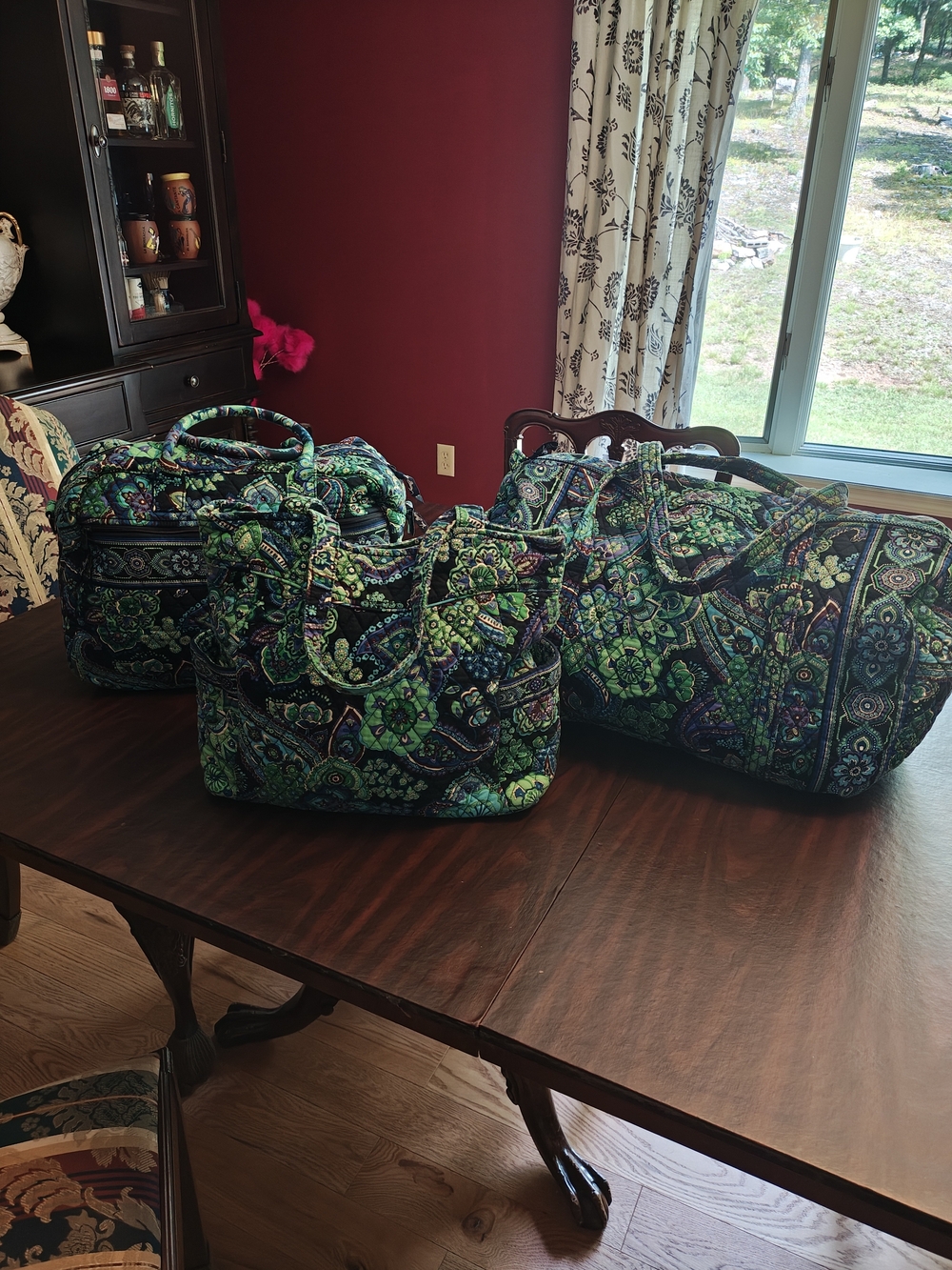 3 Piece Vera Bradley Blue Rhapsody Paisley Duffle Bags And Shoulder Bag